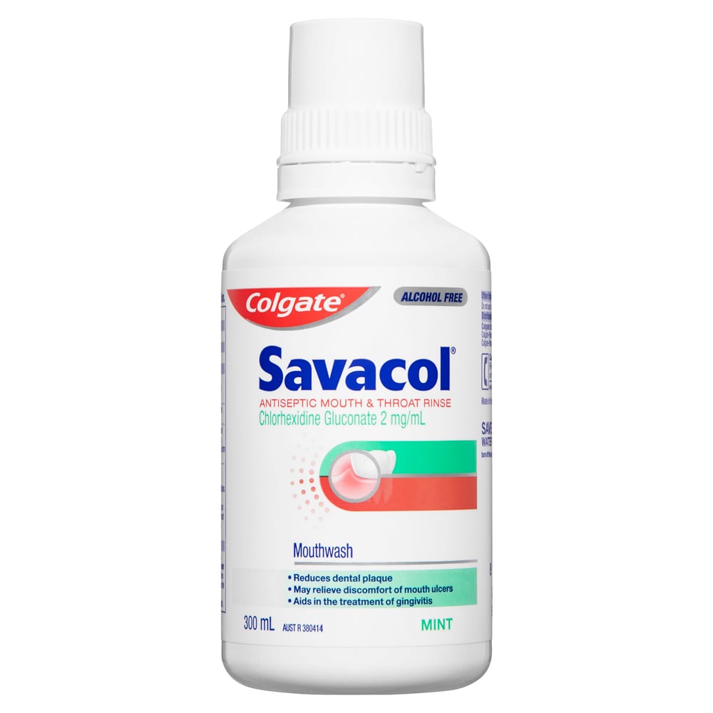 Colgate Savacol Antiseptic Mouth & Throat Rinse Mint Mouthwash 300ml