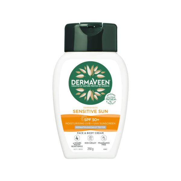 DermaVeen Sensitive Sun SPF 50+ Moisturising UVB + UVA Sunscreen