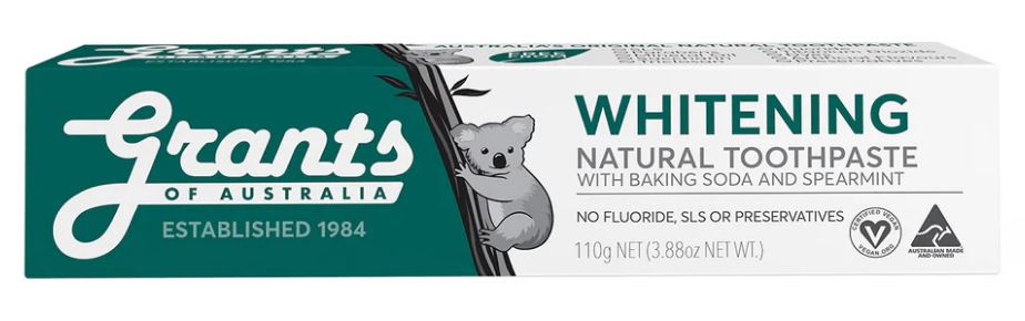 Grants Whitening Natural Toothpaste with Baking Soda & Mint 110g