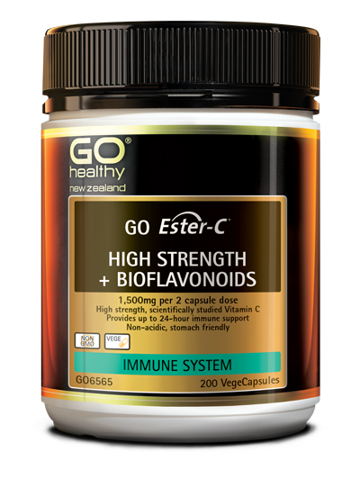 Go Healthy Ester-C High Strength + Bioflavonoids Vegecapsules 200