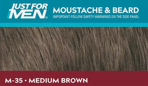 Just for Men Brush-In Colour Gel for Moustache, Beard & Sideburns - Medium Brown - 1