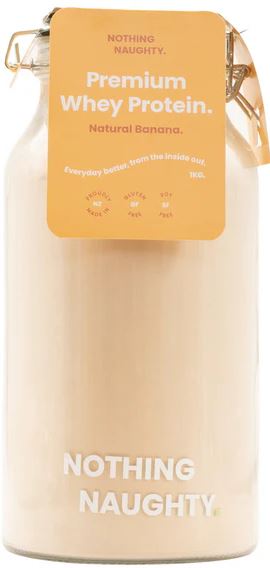 Nothing Naughty Premium Whey Protein Powder Natural Banana 1kg