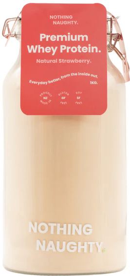 Nothing Naughty Premium Whey Protein Powder Natural Strawberry 1kg