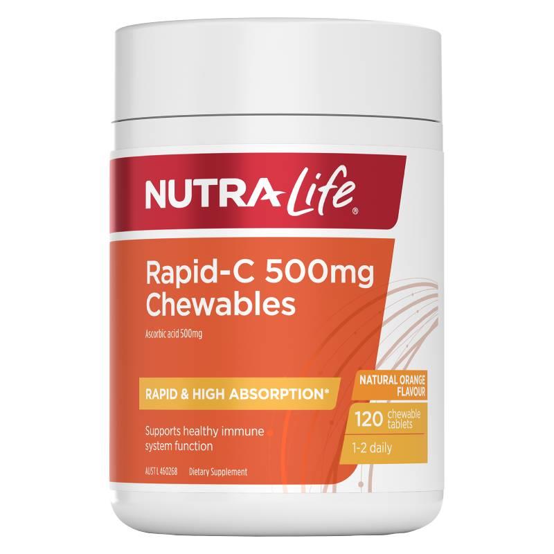 Nutra-Life Rapid-C 500mg Chewable Tablets 120