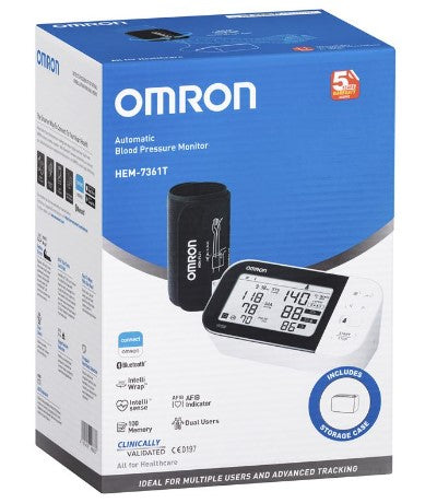 Omron HEM-7361T Blood Pressure Monitor with Bluetooth and AFIB Indicator