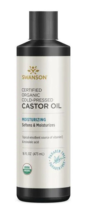 Swanson Certified Organic Cold-Pressed Castor Oil 475ml