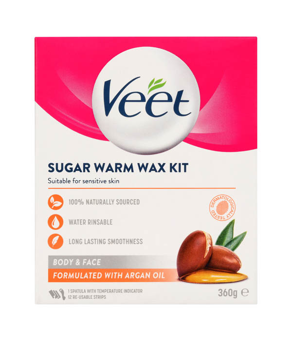 Veet Sugar Warm Wax Argan Oil Kit 360g