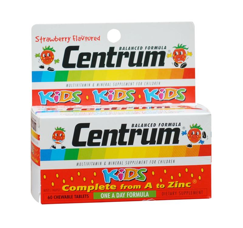 Centrum Kids Multivitamin and Mineral Strawberry Chewable Tablets 60