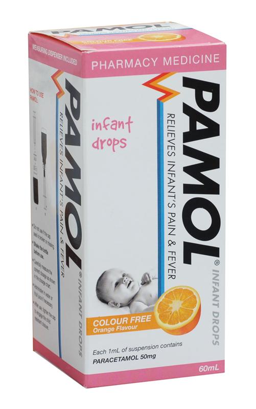 Pamol Infant Drops Colour Free Orange 60ml