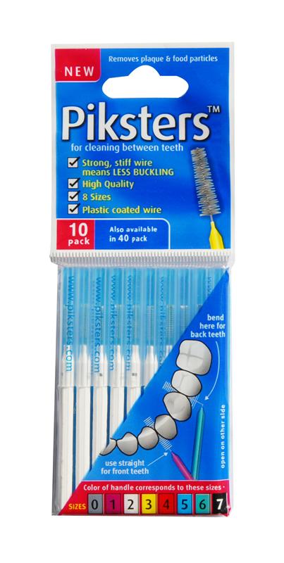 Piksters Interdental Brushes Size 2 White 0.8mm Straight 10