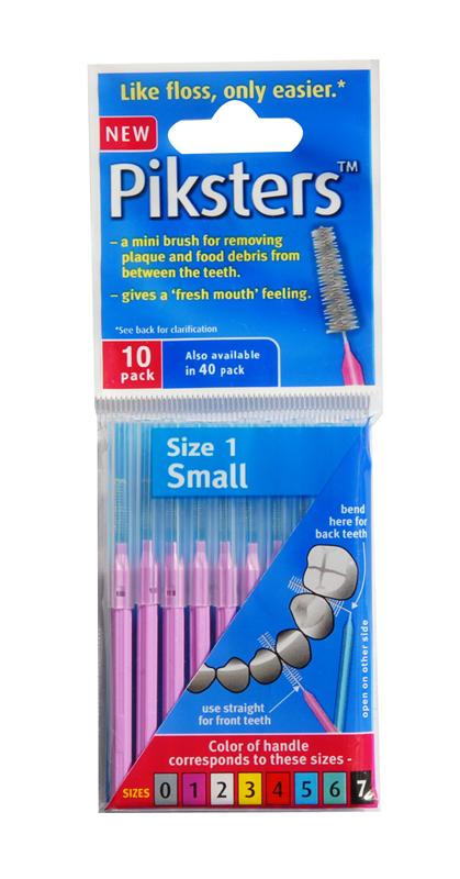 Piksters Interdental Brushes Size 1 Purple Small 0.7mm Straight 10