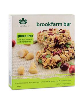 Brookfarm Gluten Free Macadamia and Cranberry Bars 4 x 35g