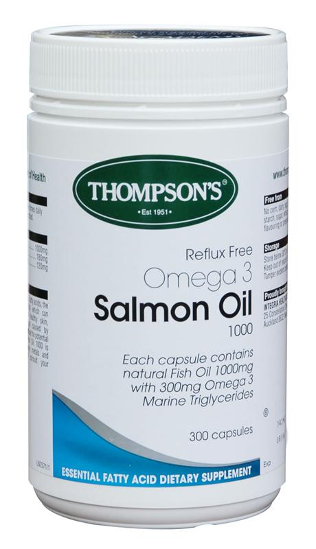 Thompsons Salmon Oil 1000mg Reflux Free Capsules 300