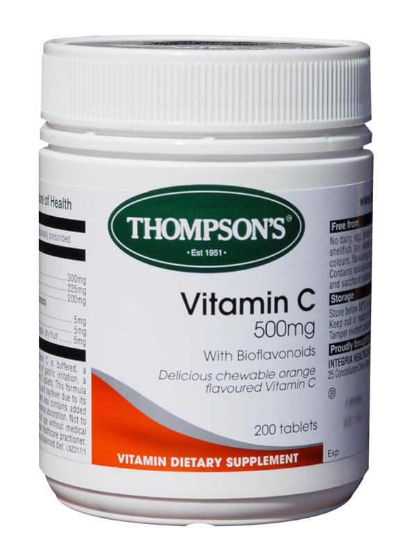 Thompsons Vitamin C 500mg Chewable Tablets 200
