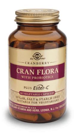Solgar Cran Flora with Probiotics Plus Ester-C Vegetable Capsules 60