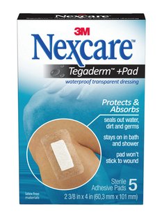 Nexcare Tegaderm + Pad Sterile Waterproof Transparent Dressings 5 (60.3mm x 101mm)