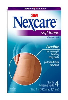 Nexcare Soft Fabric Sterile Adhesive Pads (76.2mm x 101mm) 4