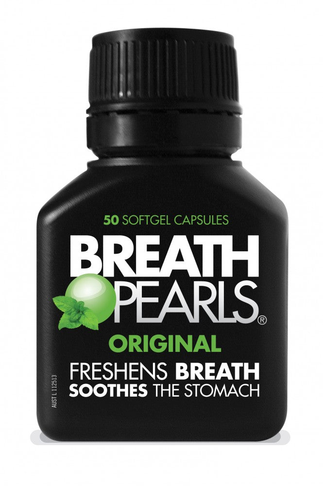 Myerton Natural Breath Pearls Original Peppermint and Parsley Flavour Gel Caps 50