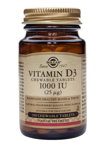 Solgar Vitamin D3 1000IU Chewable Tablets 100