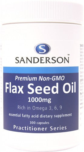 Sanderson Flax Seed Oil 1000mg Capsules 300