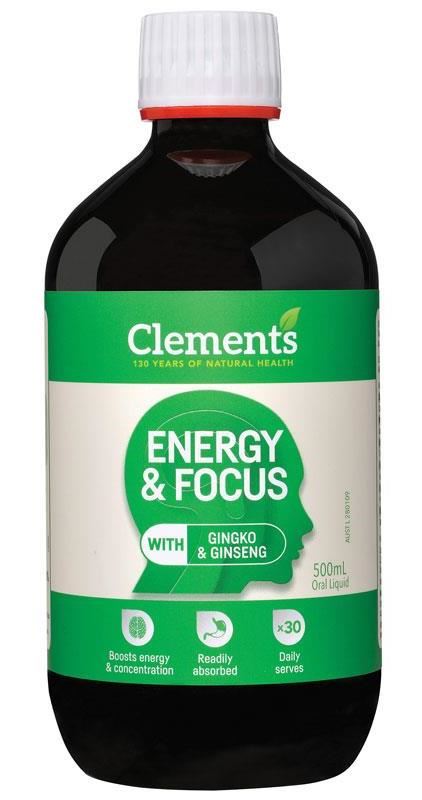 Clements Energy & Focus (with Ginkgo & Ginseng) Liquid 500ml