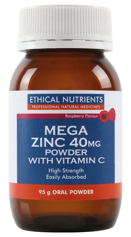 Ethical Nutrients Mega Zinc Powder with Vitamin C (Raspberry) 95g