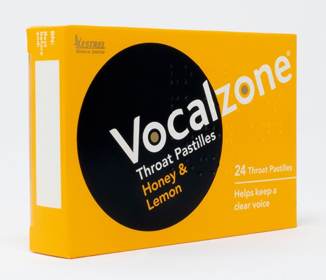 Vocalzone Throat Pastilles Lemon & Honey 24