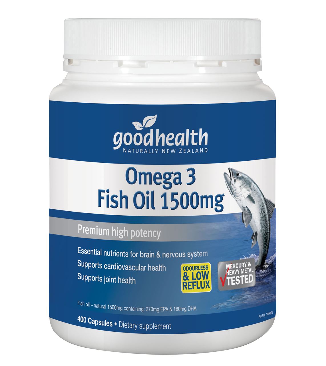 Good Health Omega 3 Fish Oil 1500mg Capsules 400