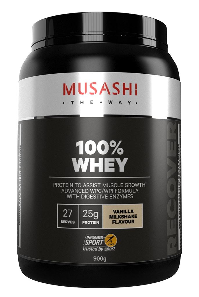 Musashi 100% Whey Vanilla Milkshake 900g