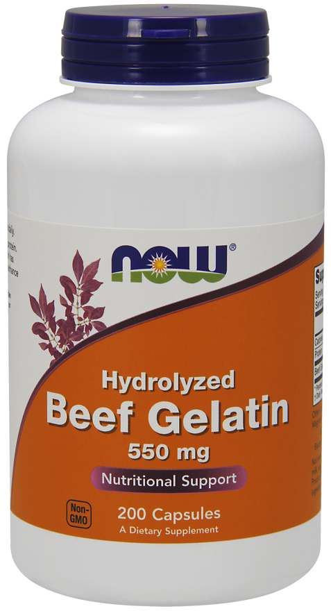 Now Foods Hydrolyzed Beef Gelatin 550mg Capsules 200