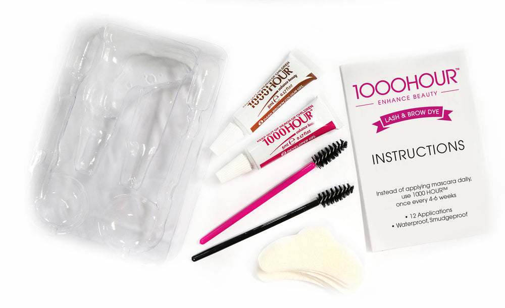 1000 Hour Eyelash & Brow Dye Kit Natural Black 12 Applications