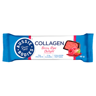 Aussie Bodies Shine Collagen Bar Berry Ripe Delight 45g