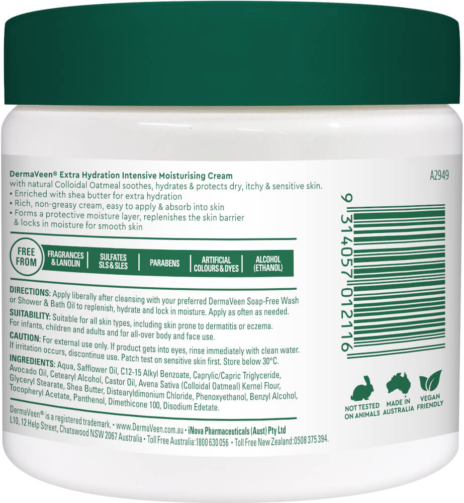 Dermaveen Extra Hydration Intensive Moisturising Cream - Back