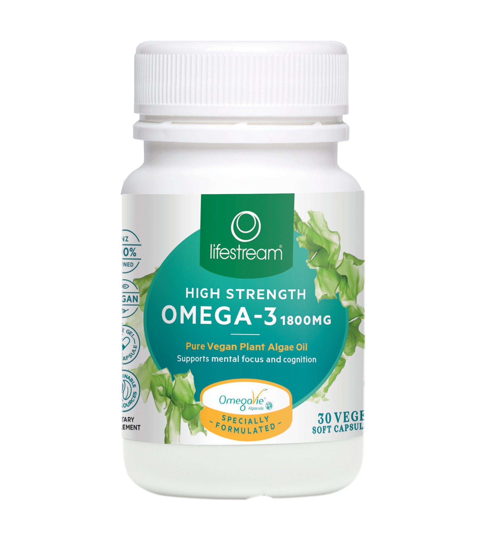 Lifestream Algae Omega-3 1800mg Capsules 30