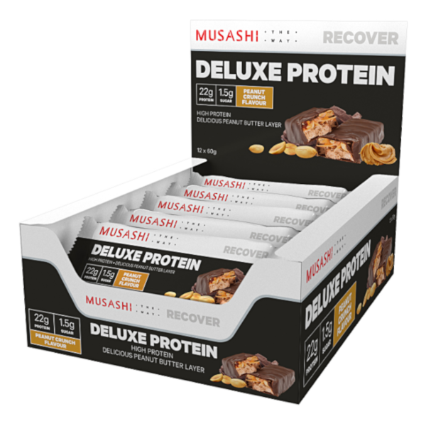 Musashi Deluxe Protein Peanut Crunch Bar 60g x 12