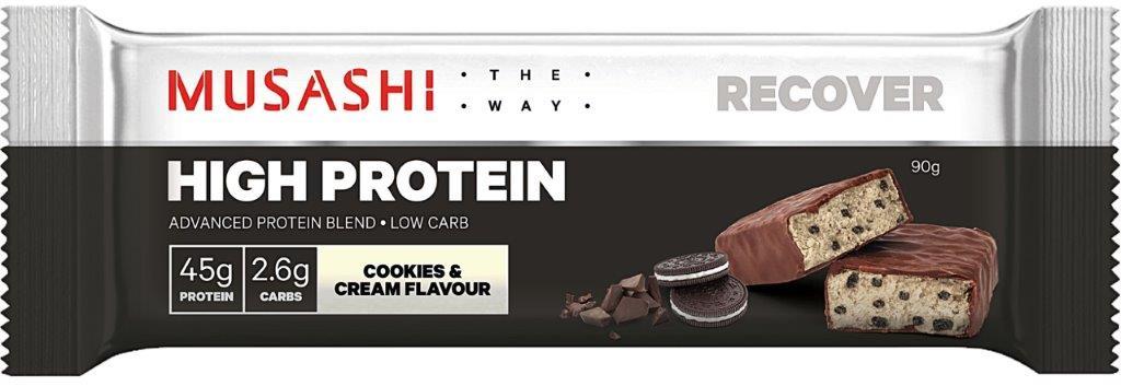 Musashi High Protein Bar Cookies & Cream 90g