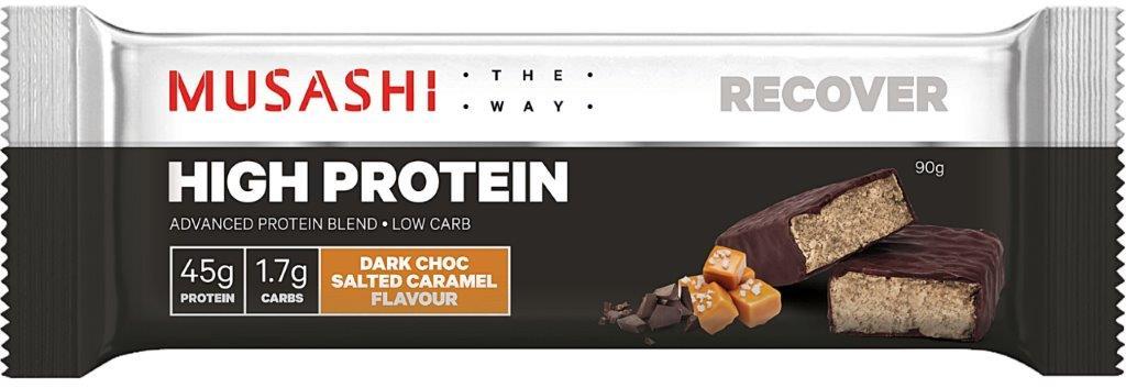 Musashi High Protein Bar Dark Choc Salted Caramel 90g