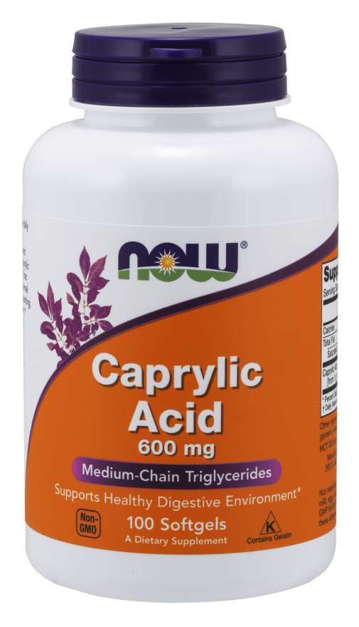 Now Foods Caprylic Acid 600mg Softgels 100