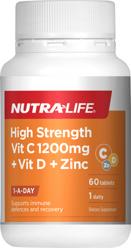 Nutra-Life Vitamin C 1200mg + Vitamin D + Zinc Tablets 60