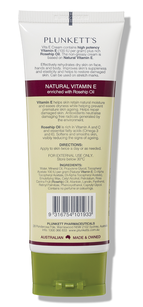 Plunkett's Vita E Natural Vitamin E Cream 100g - 1