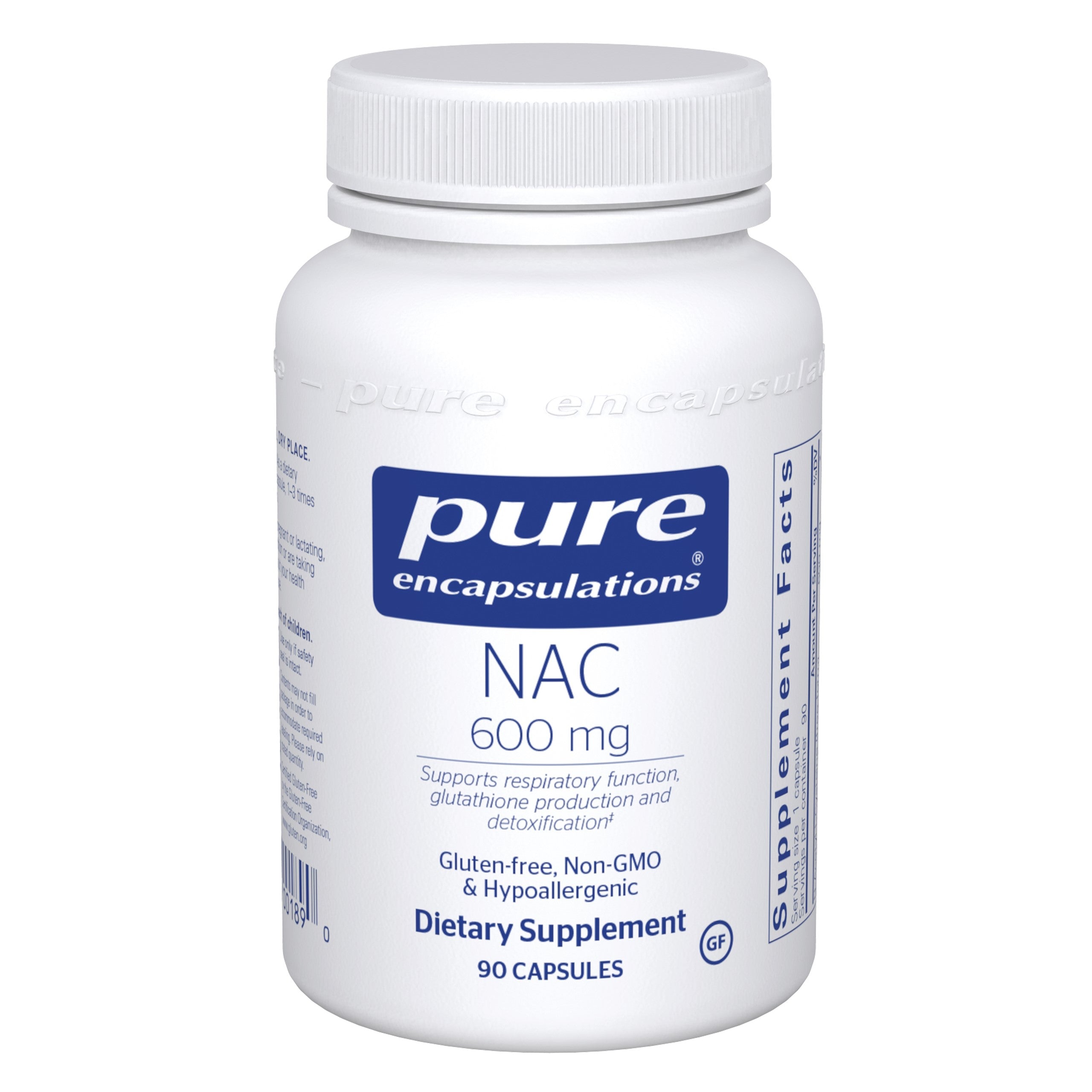 Pure Encapsulations NAC (N-Acetyl-l-Cysteine) 600mg Capsules 90
