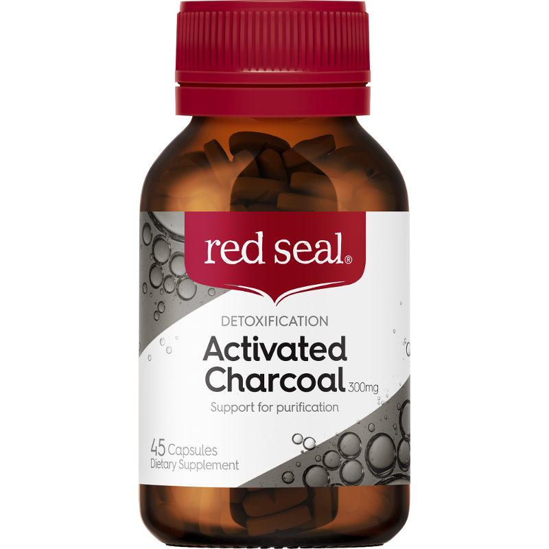 Red Seal Activated Charcoal Capsules 300mg 45