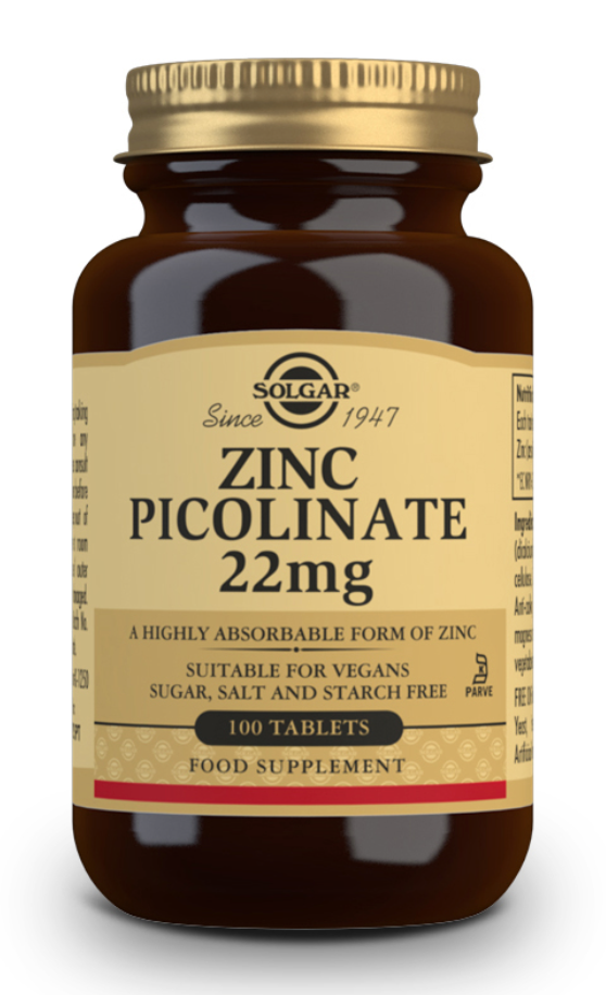 Solgar Zinc Picolinate 22mg Tablets 100