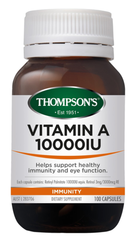 Thompsons Vitamin A 10,000IU Capsules 100