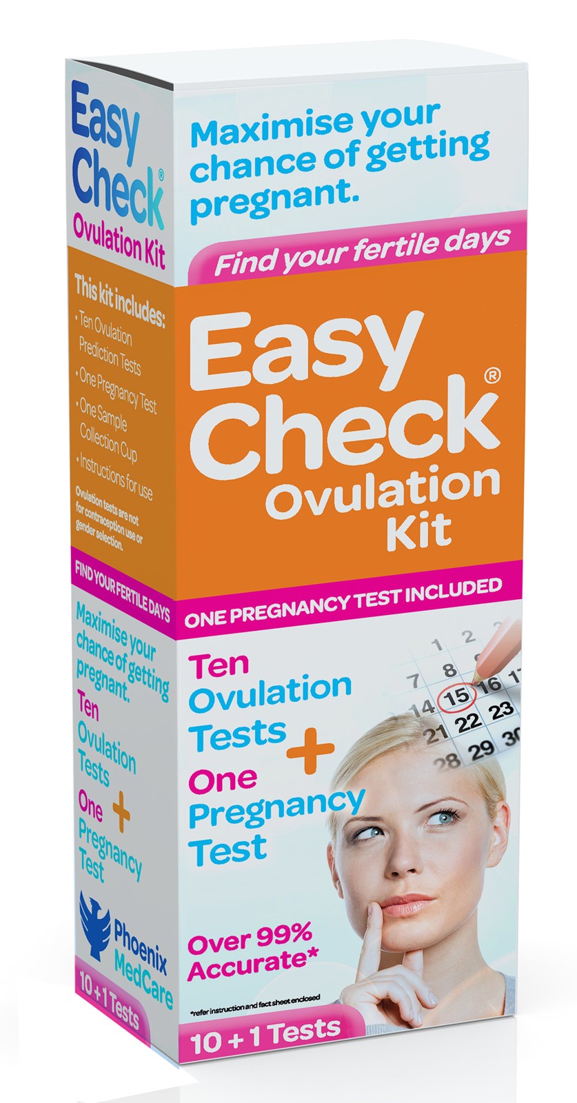 EasyCheck Ovulation Kit (10 Ovulation Tests + 1 Pregnancy Test)
