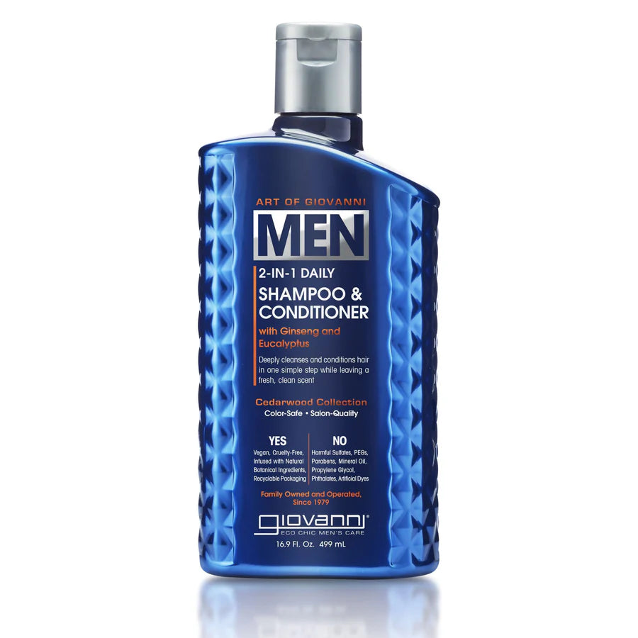 Art of Giovanni Men 2-in-1 Daily Shampoo & Conditioner - With Ginseng & Eucalyptus 499ml
