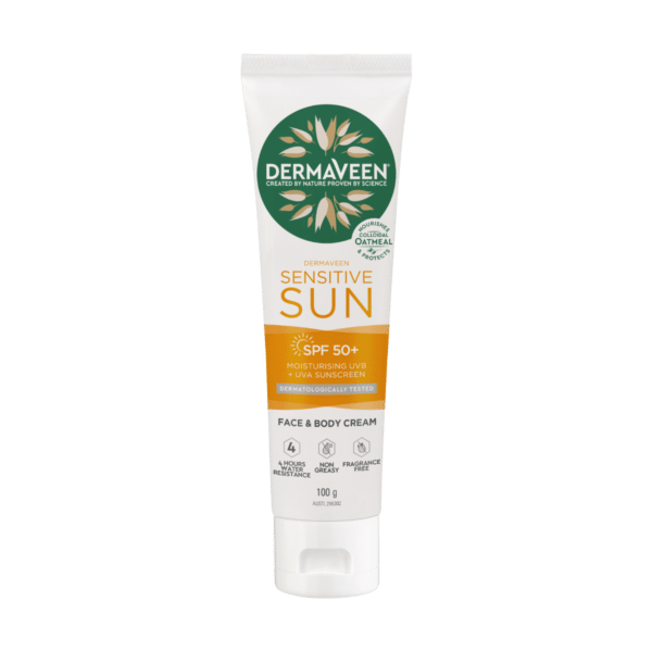 DermaVeen Sensitive Sun SPF 50+ Moisturising UVB + UVA Sunscreen