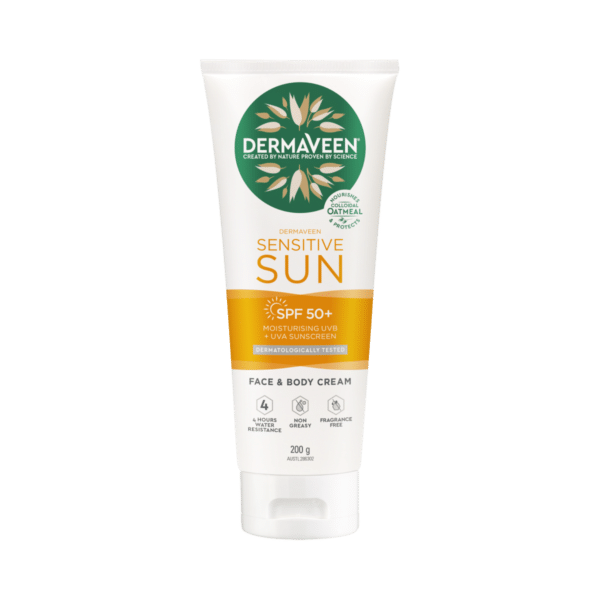 DermaVeen Sensitive Sun SPF 50+ Moisturising UVB + UVA Sunscreen