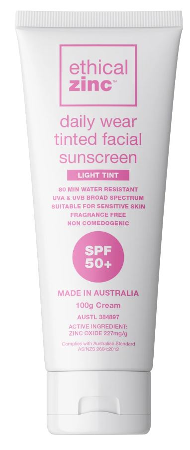 Ethical Zinc SPF50+ Daily Wear Tinted Facial Sunscreen - Light Tint Cream 100g