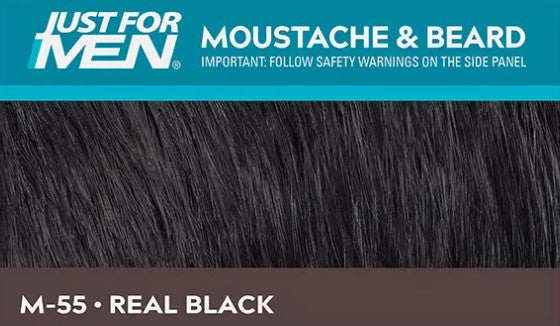 Just for Men Brush-In Colour Gel for Moustache & Beard - Real Black - 1